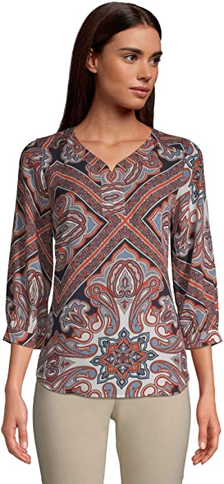 Van Heusen Women's 3/4 Sleeve V-Neck Top