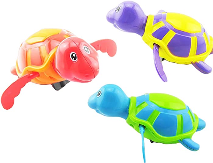 Deft and ProfessionalWind-up Water Turtle Baby Bathing Swimming Tub Pool Toy Animal Bath Toys for Kids Clockwork Floating Bath Toy Creative and Exquisite Workmanship