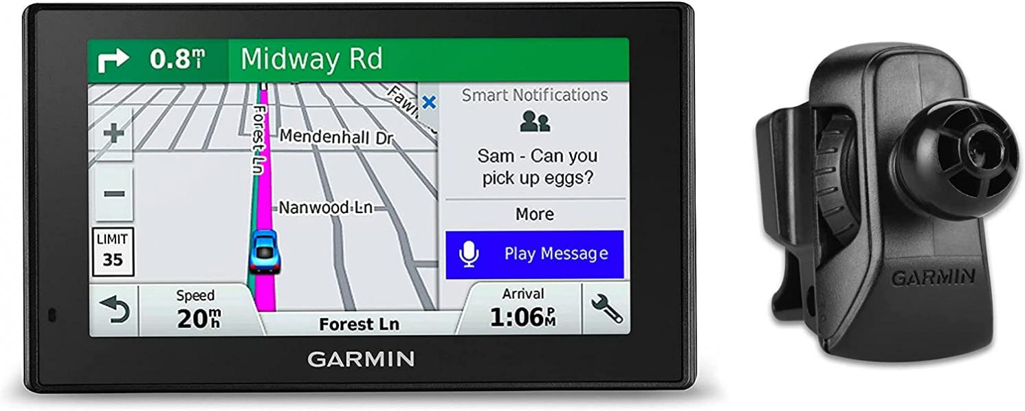 Garmin DriveSmart 51 NA LMT-S Vent Mount Bundle (010-01680-02) with Lifetime Maps/Traffic, Live Parking, Bluetooth,WiFi, Smart Notifications, Voice Activation, Driver Alerts