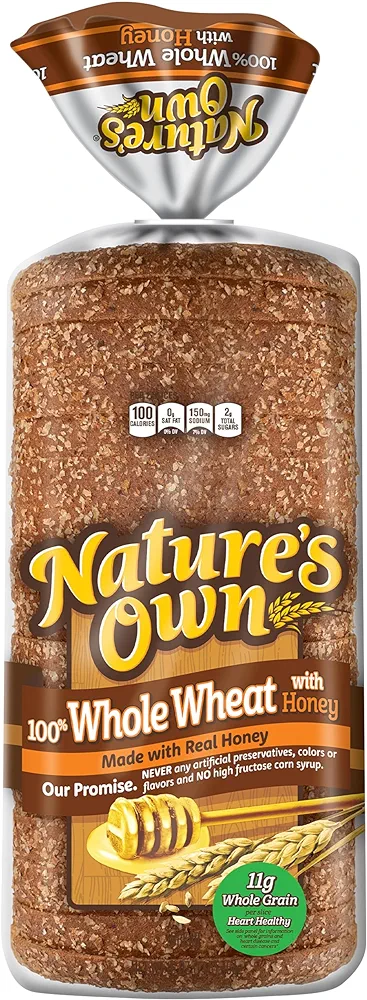 Nature's Own 100% Whole Wheat with Honey Bread Loaf, 16 oz