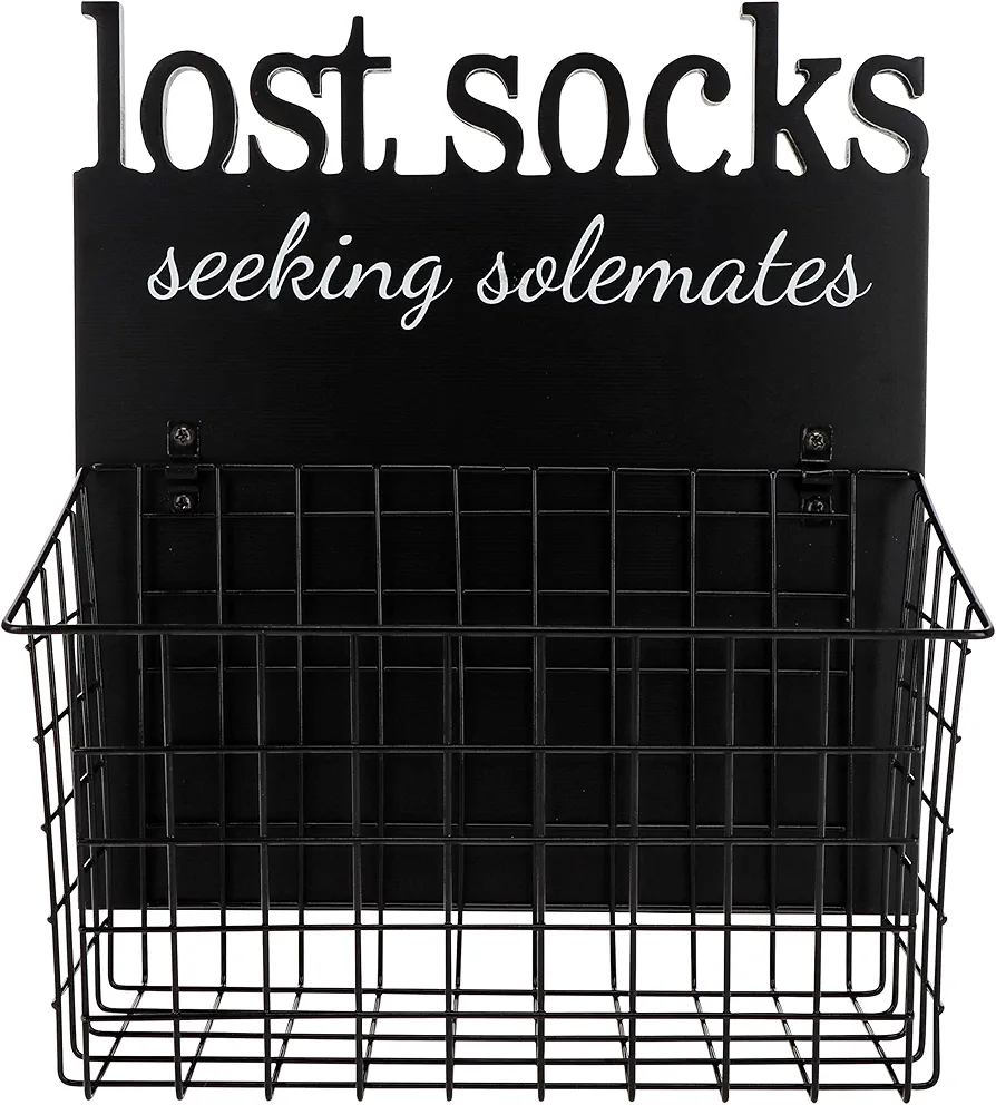 Lost Socks Seeking Soulmates Basket Sign - Missing Sock Bin Lost Socks Basket for Laundry Room