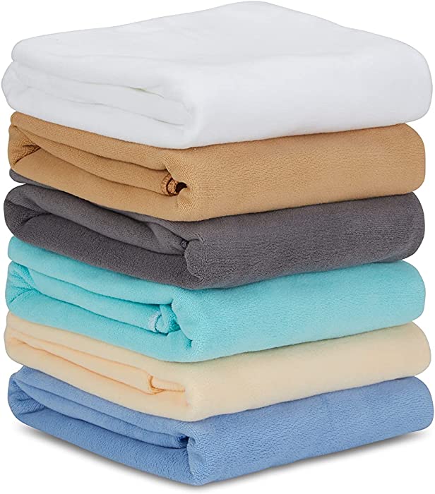 BolBom's - Microfiber Bath Towels,6 Pack (27" x 54"), Light Weight, Soft, Super Absorbent and Fast Drying, No Fading Multipurpose Use for Sports, Swimming, Travel, Fitness, Yoga, Multicolor.