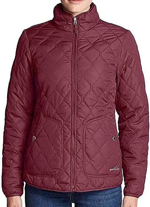 Eddie Bauer Women's Year Round Quilted Field Jacket (Medium, Dark Berry)