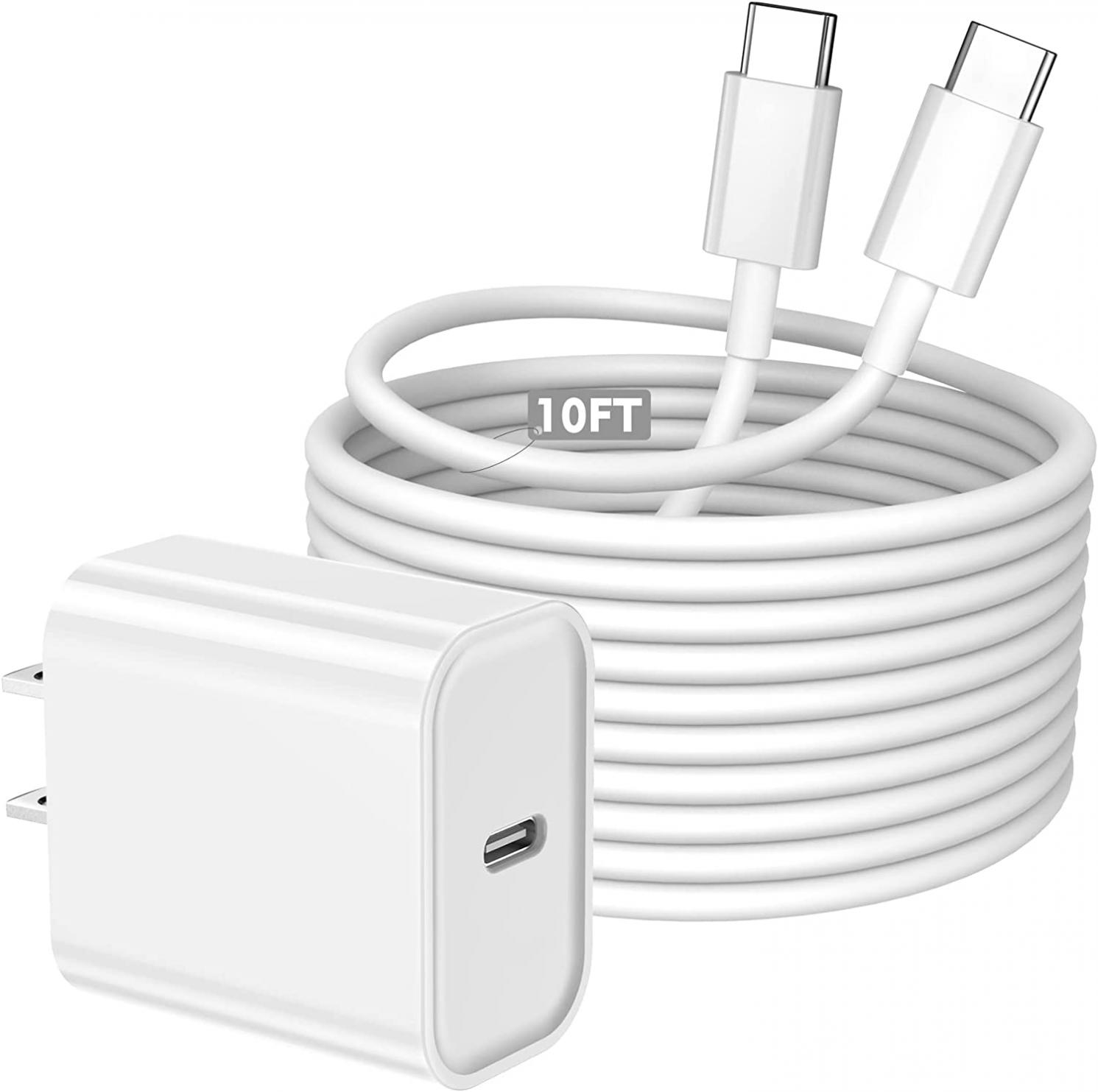 iPad Pro Charger, [Apple MFI Certified] 20W Apple USB C Charger, iPad Charger Cord 10 FT Long USB C Cable Compatible with iPad Pro 12.9/11 inch 2021/2020/2018, iPad Air 5/4th Gen, iPad Mini 6th Gen