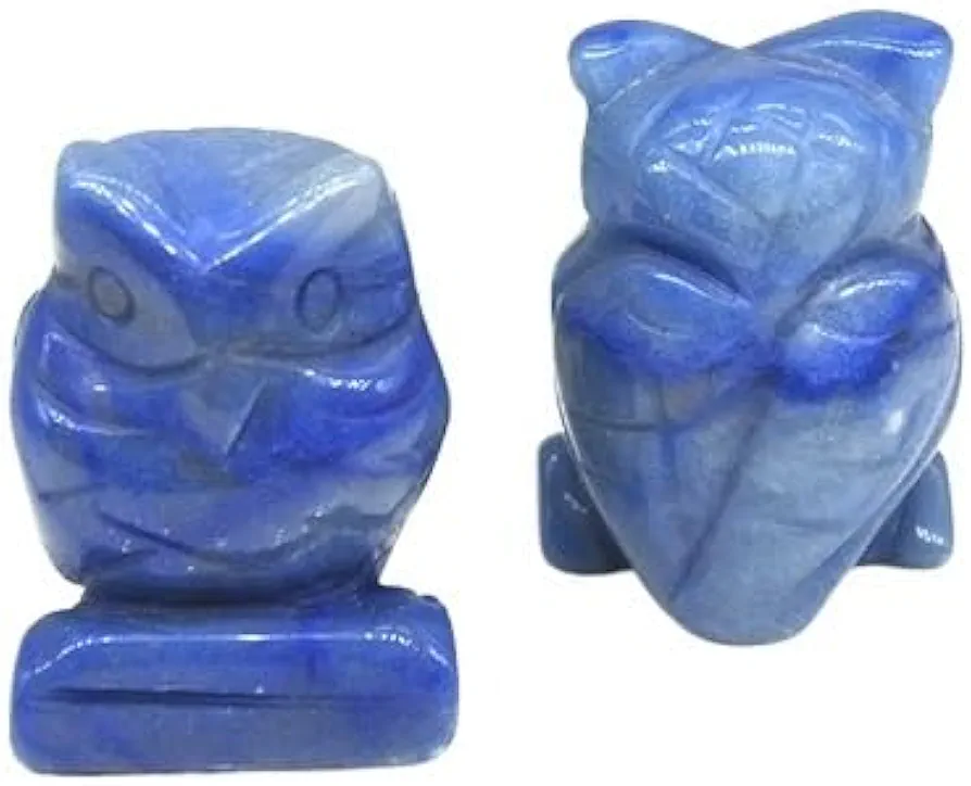 1.5" Owl Statue Stones Hand Carved Animals Figurines Room Ornament Healing Crystals Gemstones Crafts Gifts (Color : 4, Size : Color 6)