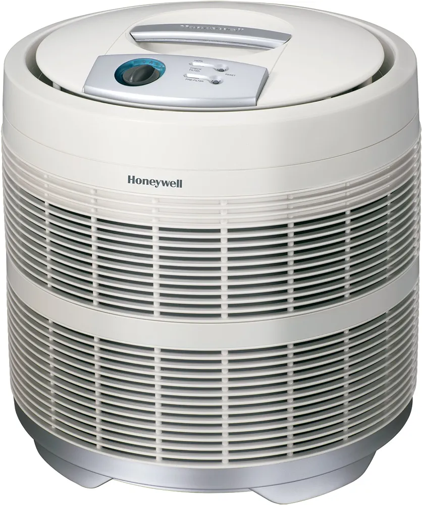 Honeywell True HEPA Air Purifier, Airborne Allergen Reducer for Large Rooms (390 sq ft), White - Wildfire/Smoke, Pollen, Pet Dander, and Dust Air Purifier, 50250-S