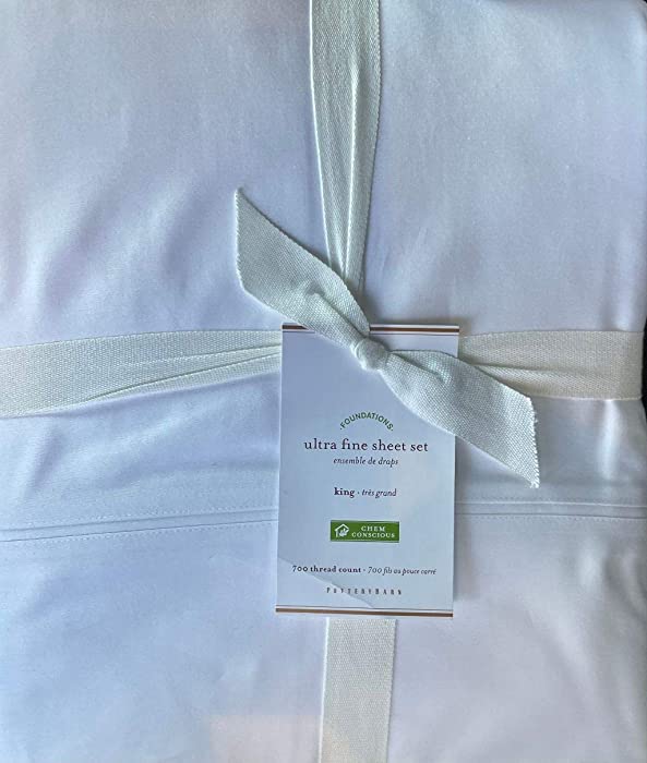 Pottery Barn 700 Thread Count Sheet Set~Ultra Fine~King~White~