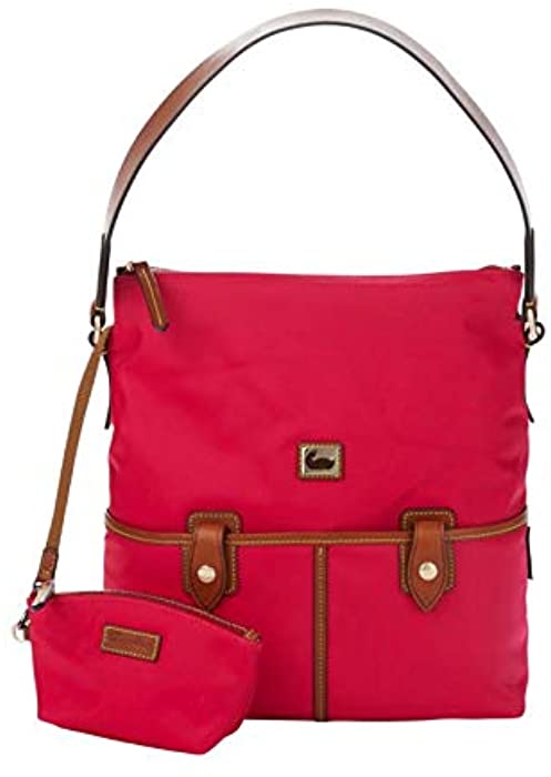 Dooney & Bourke Camden Nylon Hobo Bag with Cosmetic Pouch - Fuchsia