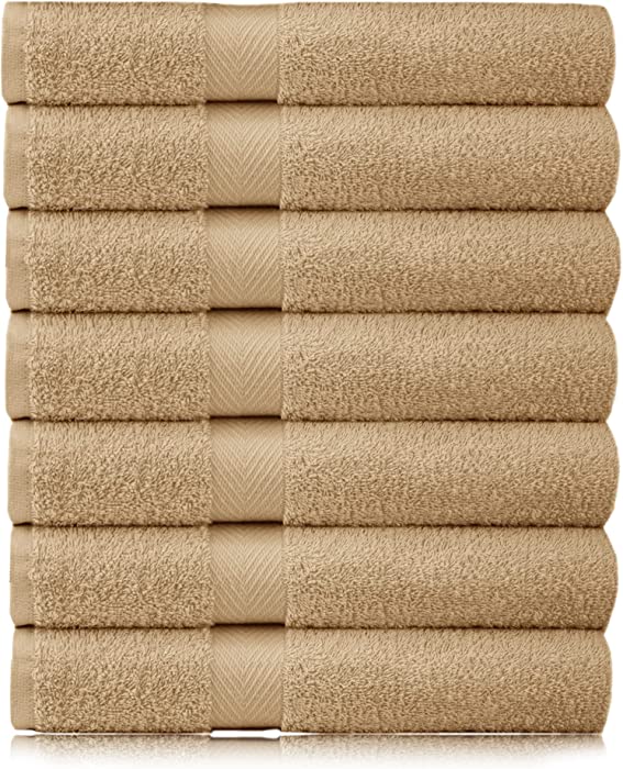 COTTON CRAFT Simplicity Bath Towels Set -7 Pack- 27x52 -100% Cotton Bath Towel - Lightweight Absorbent Soft Easy Care Quick Dry Everyday Luxury Hotel Spa Gym Shower Beach Pool Camp Travel Dorm - Linen