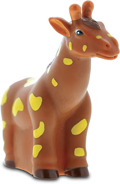 DolliBu Giraffe Bath Buddy Squirter - Floating Giraffe Rubber Bath Toy, Fun Water Squirting Bathtime Play for Toddlers, Cute Wild Life Zoo Animal Toy for The Bathtub, Beach, & Pool for Girls & Boys