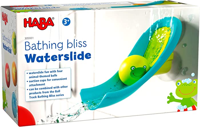 HABA Bathtub Ball Track - Bathing Bliss Waterslide with 4 Animal Balls