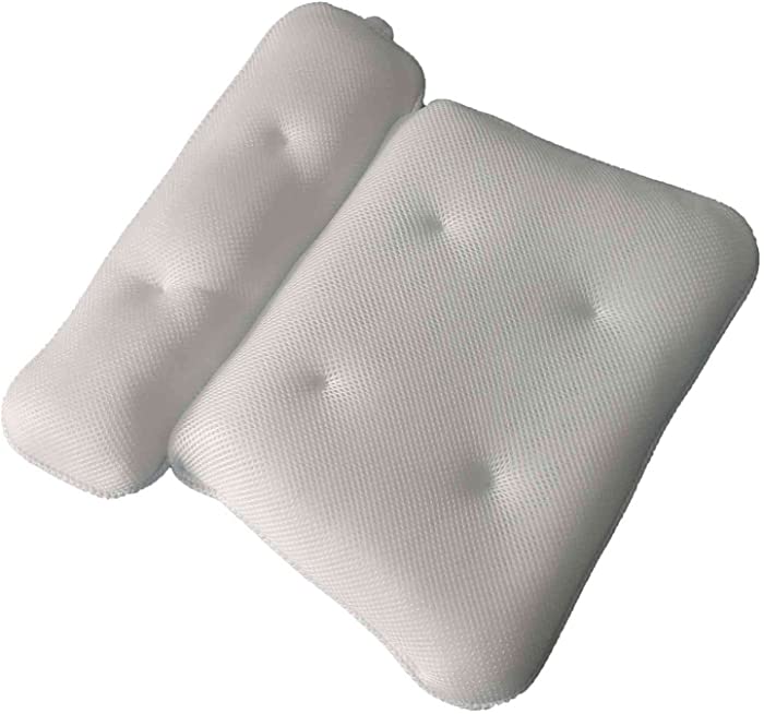 QBQBY Bath Pillow Bath Pillows for Tub with 6 Suction Cups Air Mesh Non-Slip Soft Support The Head Neck Back Shoulders for Hot Tubs Massage Bathtubs and Home Spa