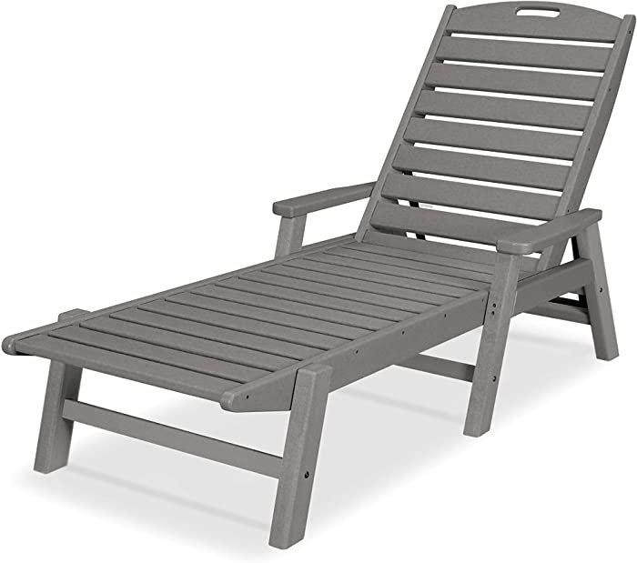 POLYWOOD NCC2280GY Nautical Arms Chaise, Slate Grey