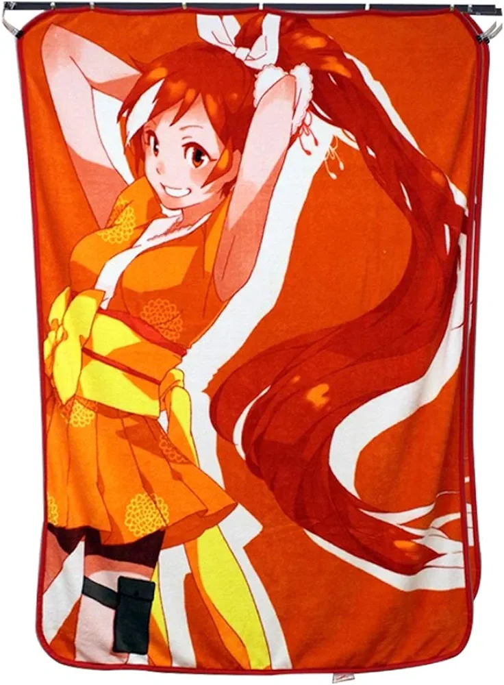 JUST FUNKY Crunchyroll HIME Fleece Throw Blanket/Tapestries Decorative Wall Hanging - Gift, Sofa/Bed Kids Blanket, Coral Fleece 220 GSM, 45"x60"