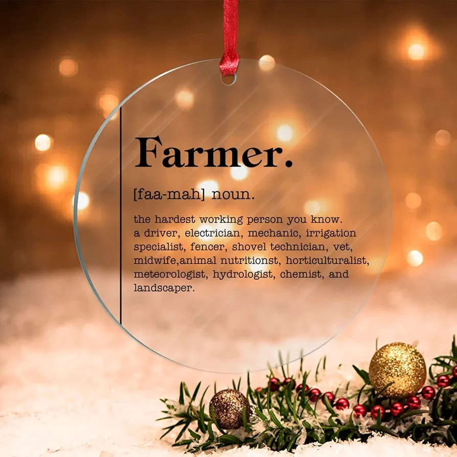 Farmer Noun Definition Christmas Ornaments for Tree Farmer Definition Acrylic Ornament Holidays Decoration Funny Noun Definition Christmas Decorations for Women Men