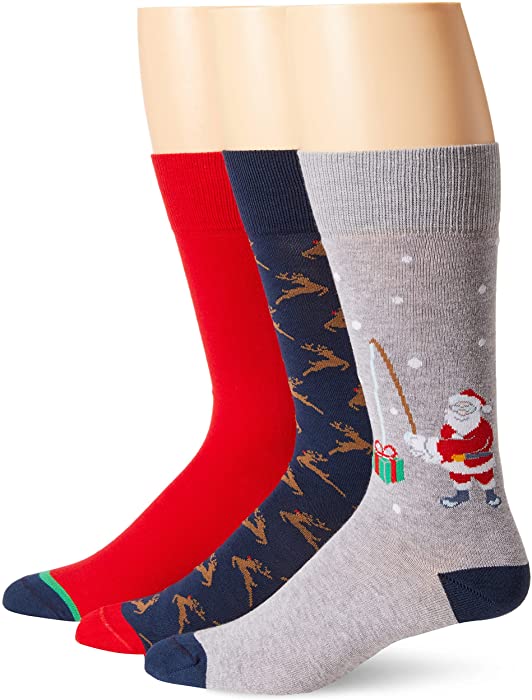 vineyard vines Mens Santa Icon 3-Pack Socks, Multi, One Size