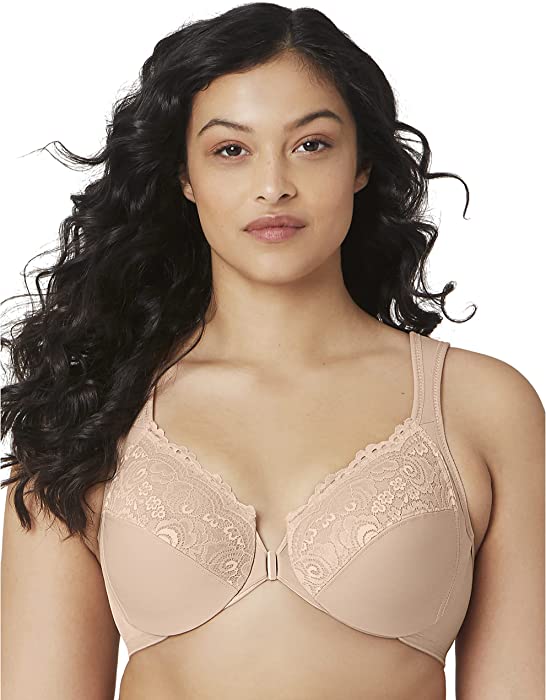 Glamorise Women's Plus Size Wonderwire Front-Closure Bra Underwire #1245