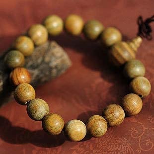 TonyJameJPStore Tibetan Jewelery Natural Green sandalwood 12mm Prayer beads Buddha Bracelet Men / Women Lucky Gift Religion Charm