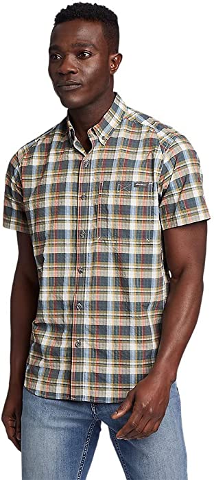 Eddie Bauer Men's Pack It Seersucker Short-Sleeve Shirt