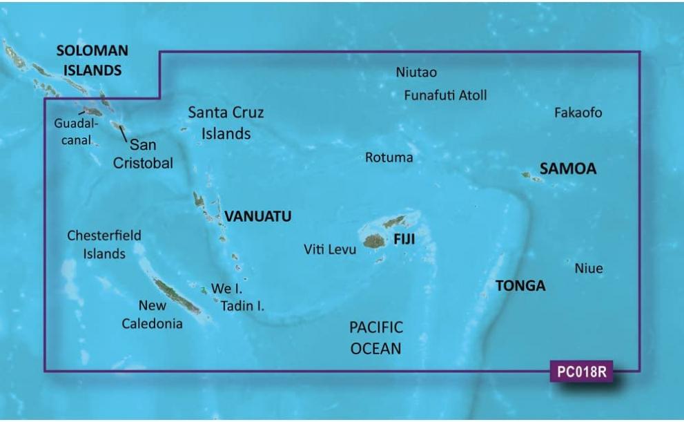 Garmin Bluechart G2 - HXPC018R - New Caledonia to Fiji - MicroSD/SD