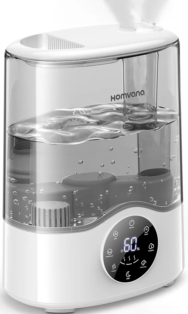 Homvana Humidifier Large Room, 7L (807ft²) Smart Warm and Cool Mist, Top-Fill Humidifiers for Bedroom Baby Nursery Grow Tent, Auto Adapt Mist Quick Air Humidity Indoor, Easy to Clean, Quiet, Diffusers