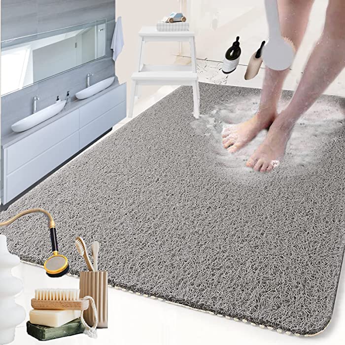 Secure Mat - The Ultimate Non-Slip Bath Mat - 24" 60cm X 16" 40cm, Secure Mat Bath Mat, The Secure Mat for Shower (Grey)