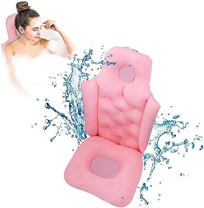 NIHE Bath Tub Pillow Whole Body Bath Pillow, Full Body Back Suction Cups Anti-Slip spa Bathroom and spa Bath mat Accessory