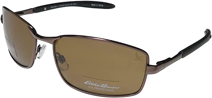 Eddie Bauer 39402p Mens Rectangular Full-rim Polarized Lenses Spring Hinges Sunglasses/Shades