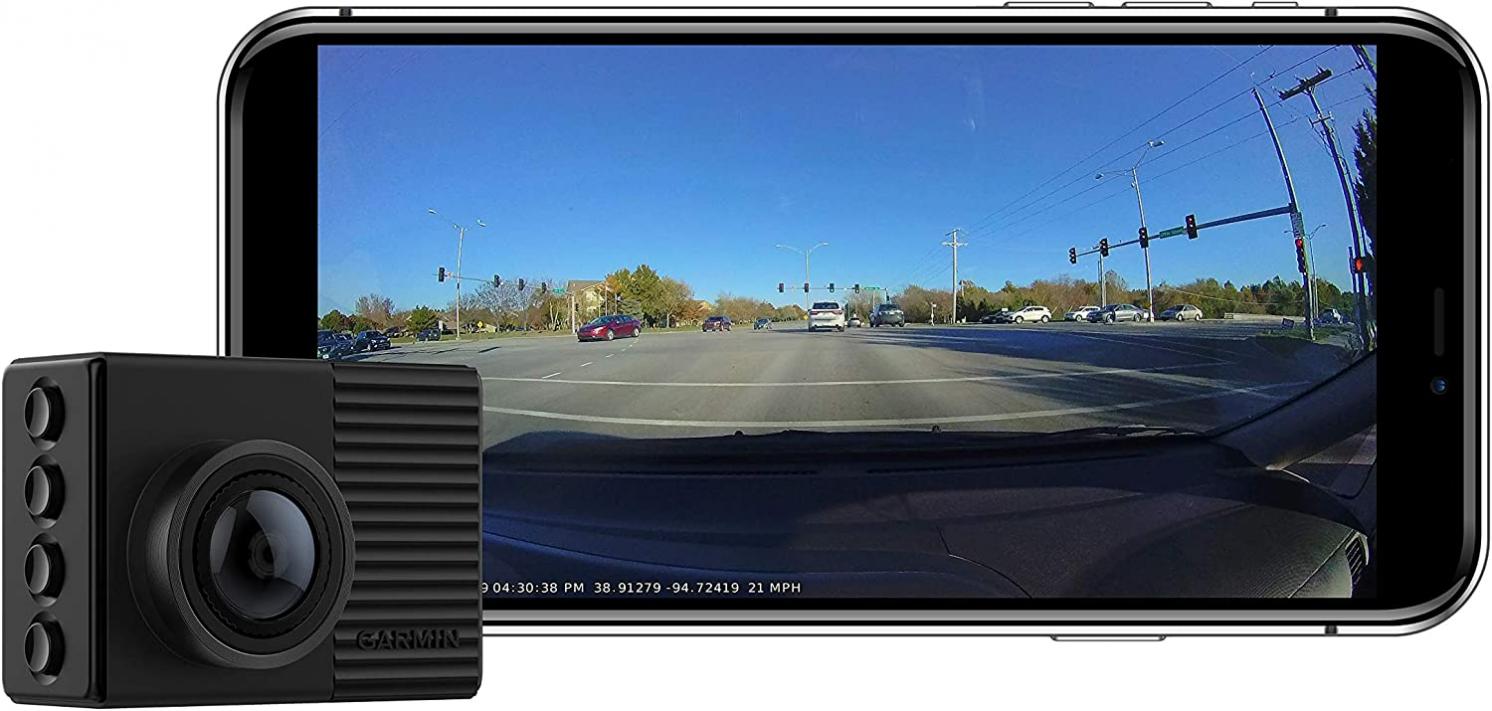 Garmin Dash Cam 66W, Extra-Wide 180-Degree Field of View In 1440P HD, 2" LCD Screen and Voice Control, Very Compact with Automatic Incident Detection and Recording , Black