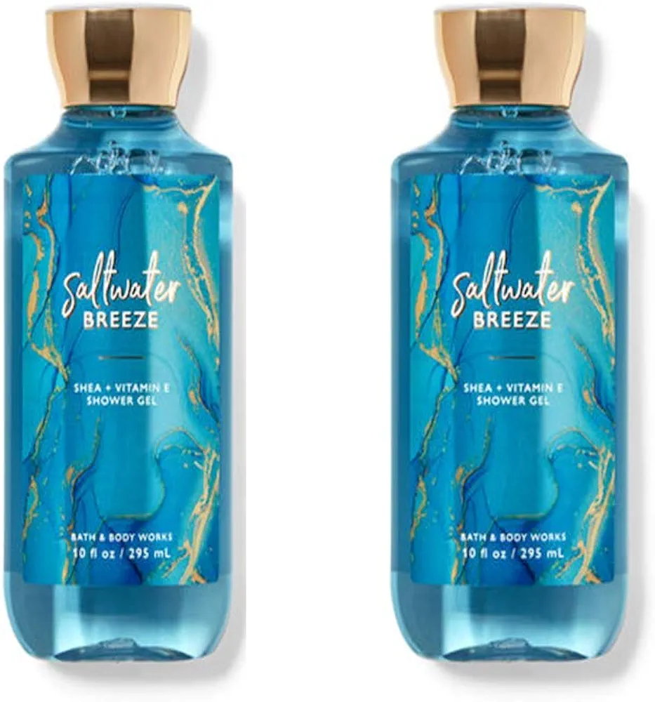 Bath and Body Works Saltwater Breeze Shower Gel 10 Oz 2 Pack (Saltwater Breeze)