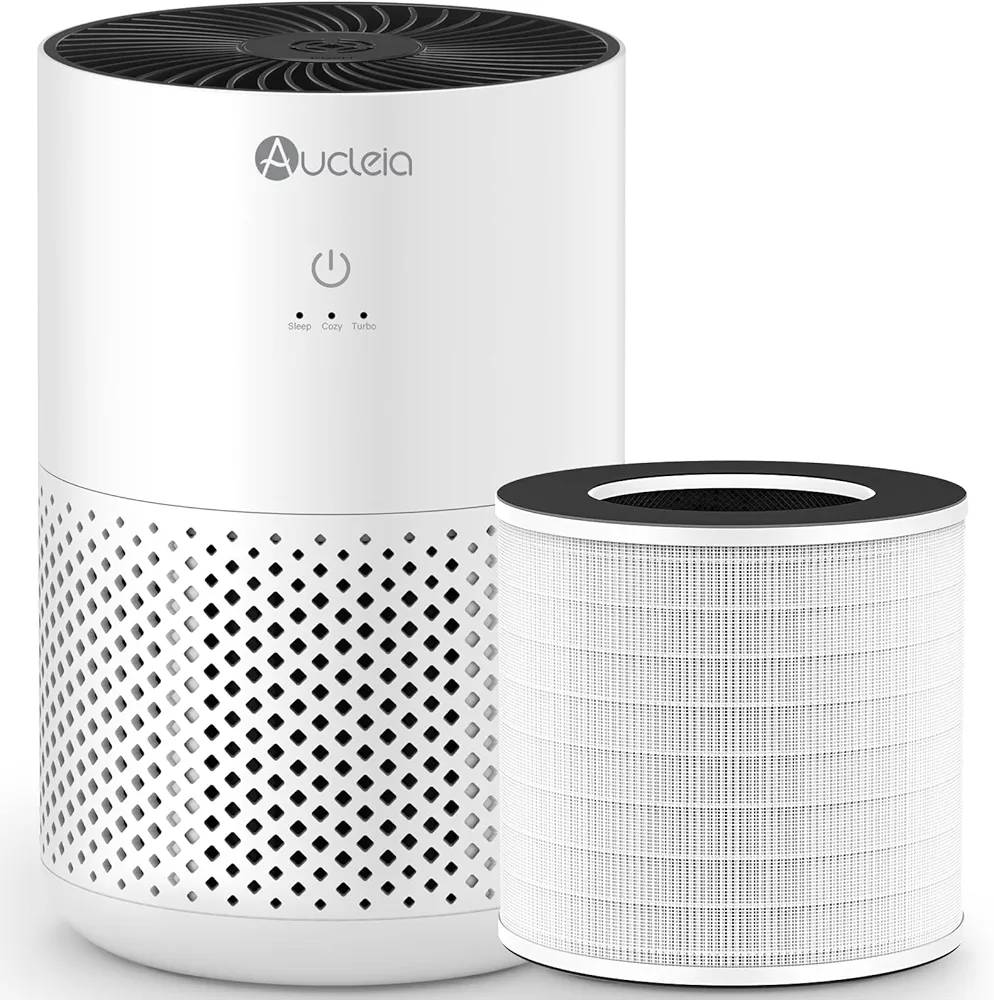 KQ-31 White Air Purifier + Replacement filters,Air Purifiers for Bedroom/Home/Pets/Office 588 Ft²,H13 True HEPA Filter for Smoke,Dust,Odors,Air Cleaner for 99.99% Allergies