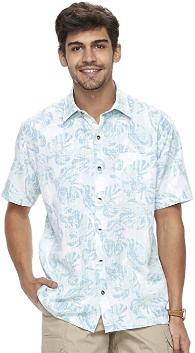 Van Heusen Men's Classic Fit Oasis Crosshatch Tropical Button-Down Shirt