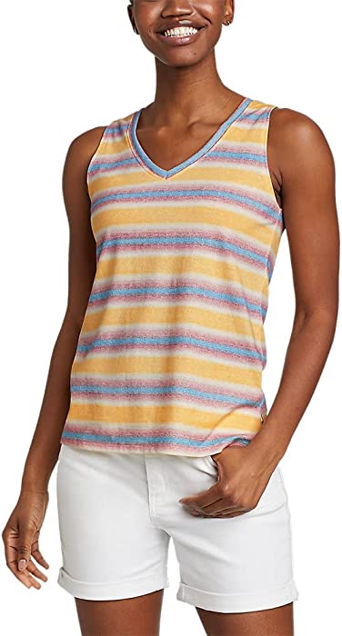 Eddie Bauer Women's Coast and Climb V-Neck Tank Top - Stripe