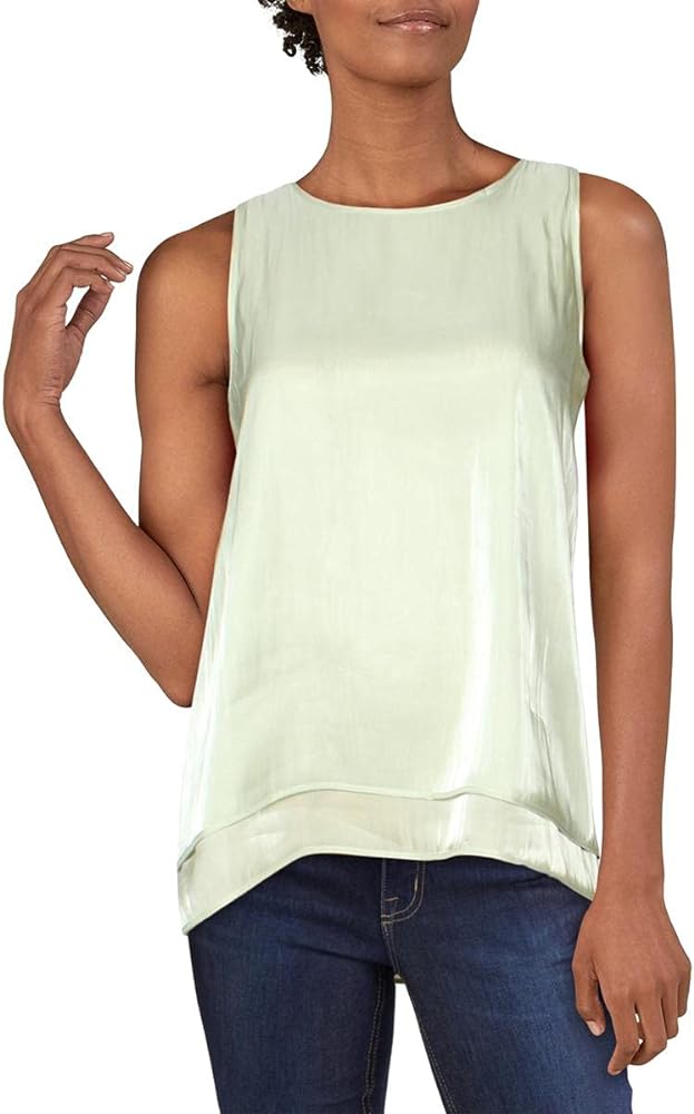 Vince Camuto Womens Sleeveless Jewel Neck Top