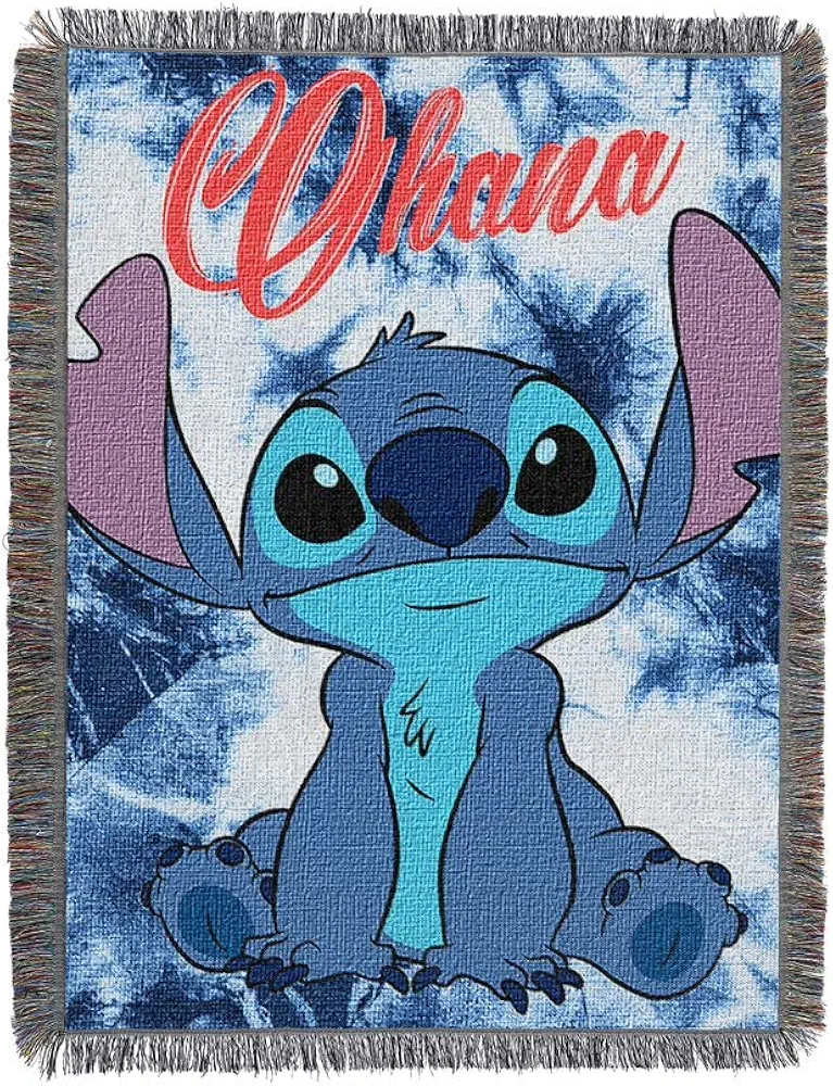 Northwest Lilo and Stitch Woven Tapestry Throw Blanket, 48" x 60", Hang Ten