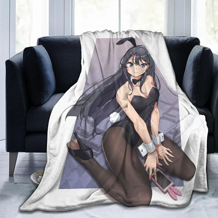 Anime Rascal Does Not Dream of Bunny Girl Senpai Blanket Warm Super Soft Fleece Throw Blanket for Living Room Sofa Bedroom 80"X60"