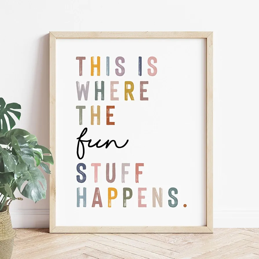 Where the Fun Stuff Happens Wall Art, Playroom Poster, Children Bedroom Decor, Playroom Decor, Playroom Art, Kids Room Art, Kids Room Sign, Playroom Sign, Nursery Wall Art (11x14 inches)