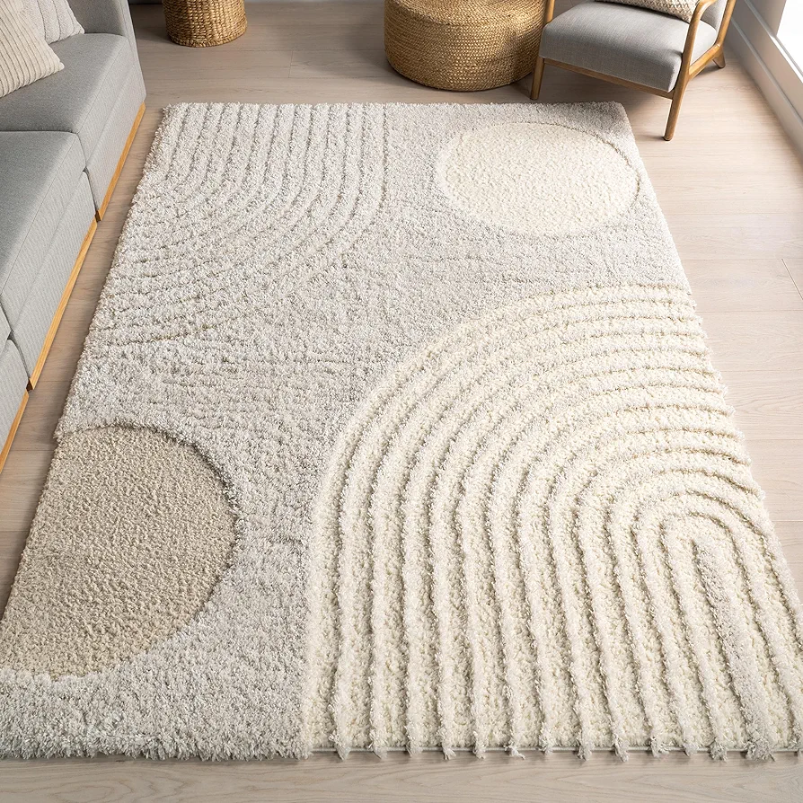 nuLOOM Gloria Abstract Shag Accent Rug, 3x5, Beige