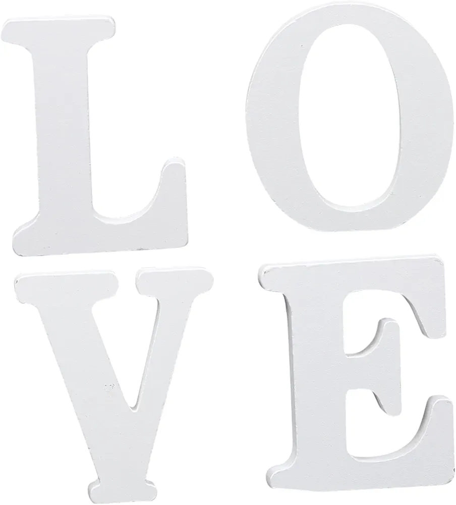 BESTOYARD 1 Set Love Ornaments Love Signs for Wedding Living Room Table Decor Table Centerpieces for Living Room Wedding Decorations for Tables Wooden Sign White Rural Signage