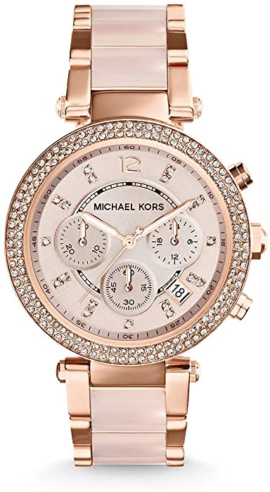 Michael Kors Parker Stainless Steel Watch With Glitz Accents