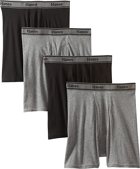 Hanes Ultimate Men's 4-Pack FreshIQ Tagless Cotton Boxer with ComfortFlex Waistband Briefs