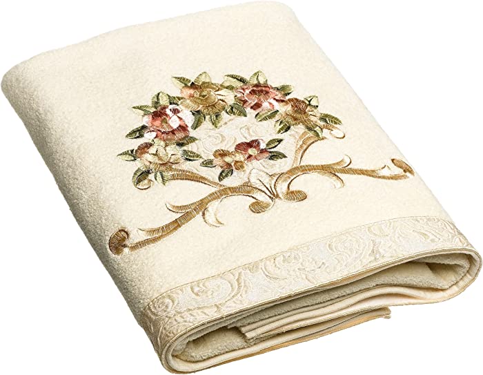 Avanti Linens Rosefan Bath Towel, Ivory