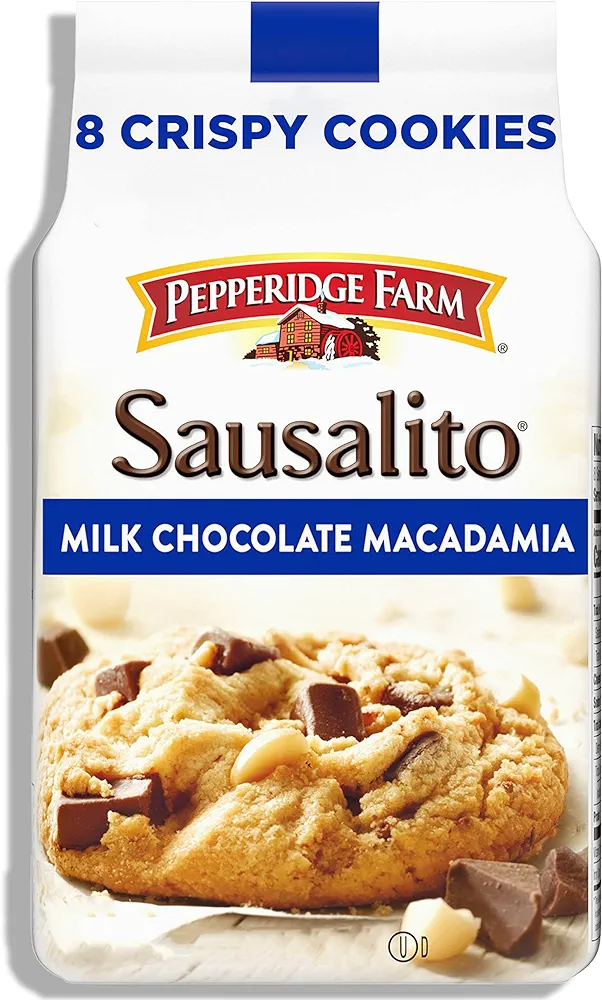 Pepperidge Farm Sausalito Crispy Milk Chocolate Macadamia Nut Cookies, 7.2 OZ Bag (8 Cookies)