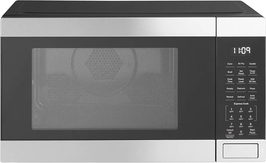 GE 3-in-1 Countertop Microwave Oven, Complete With Air Fryer, Broiler & Convection Mode, 1.0 Cubic Feet Capacity, 1,050 Watts, Kitchen Essentials for the Countertop or Dorm Room, Stainless Steel