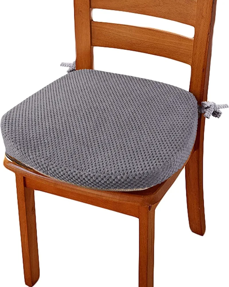 Big Hippo Chair Cushion with Ties for Dining Chair Memory Foam Kitchen Dining Chair Pad Non Slip Dining Room Seat Cushion with Machine Washable Cover,17"x16" (Gary)