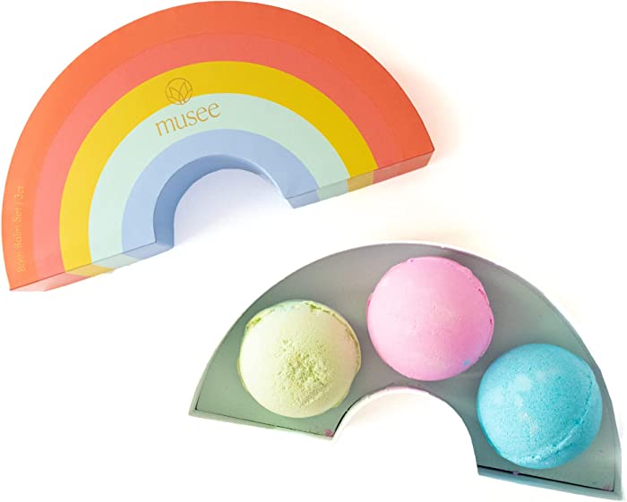 Musee Rainbow Bath Balm Set | Colorful Bath Balm and Self Care Kit | Paraben-Free & Sulfate-Free Bath Balm Gift Set | Hand Made in The USA | Includes 3 Bath Balms