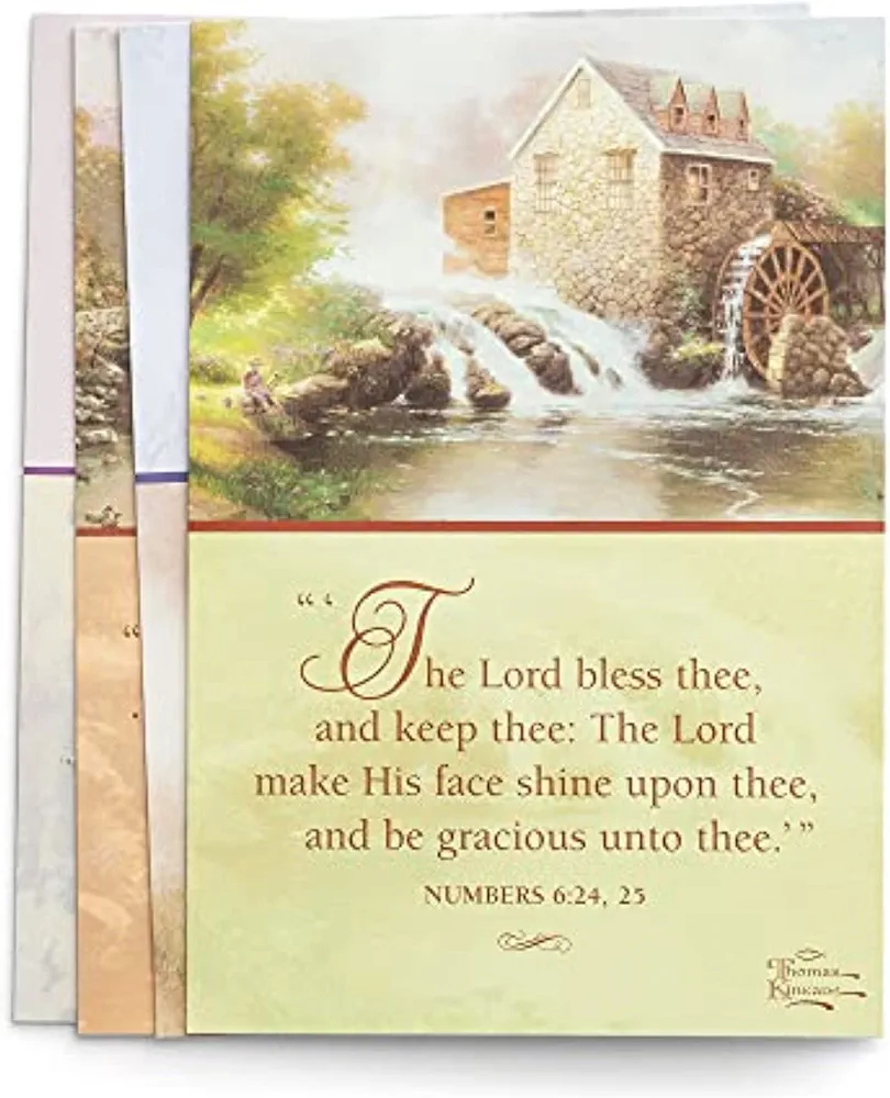 DaySpring - Thomas Kinkade Painter of Light - 4 Design Assortment with Scripture - 12 Praying for You Boxed Cards & Envelopes (83159)