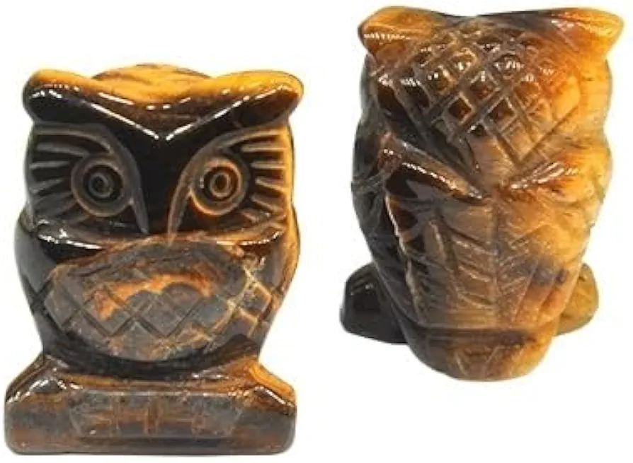 1.5" Owl Statue Stones Hand Carved Animals Figurines Room Ornament Healing Crystals Gemstones Crafts Gifts (Color : Color 9, Size : Color 6)