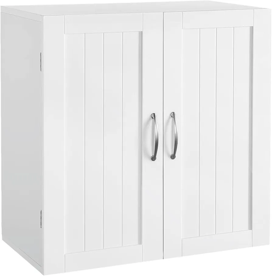 Yaheetech Bathroom Wall Cabinet, Kitchen Storage Cupboard Cabinet with 2 Doors, Wall Mount Storage Cabinet for Bathroom, Kitchen, Living Room, White