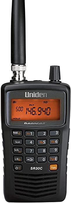 Uniden Bearcat SR30C, 500-Channel Compact Handheld Scanner, Close Call RF Capture, Turbo Search, PC programable, NASCAR, Racing, Aviation, Marine, Railroad, and Non-Digital Police, Fire, Public Safety